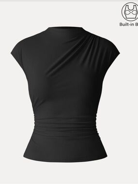 OGL MOCK NECK CAP SLEEVE WITH BRA NWT